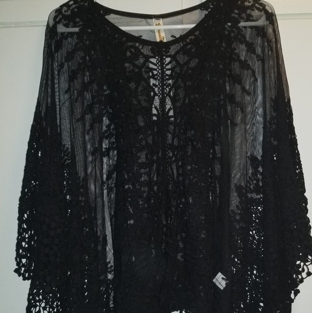 Lace Coverup Poncho Top